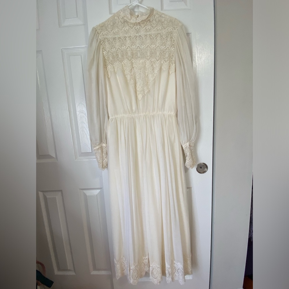 Vintage Linen Prairie Gunne Sax inspired dress